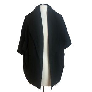 𝅺CAPOTE NWT Black Pinstriped Open Dolman Cardigan Size Small